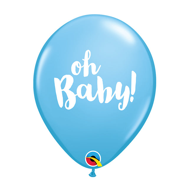 Balon lateksowy z helem, QL, Oh Baby! niebieski - Warsaw balloonmakers