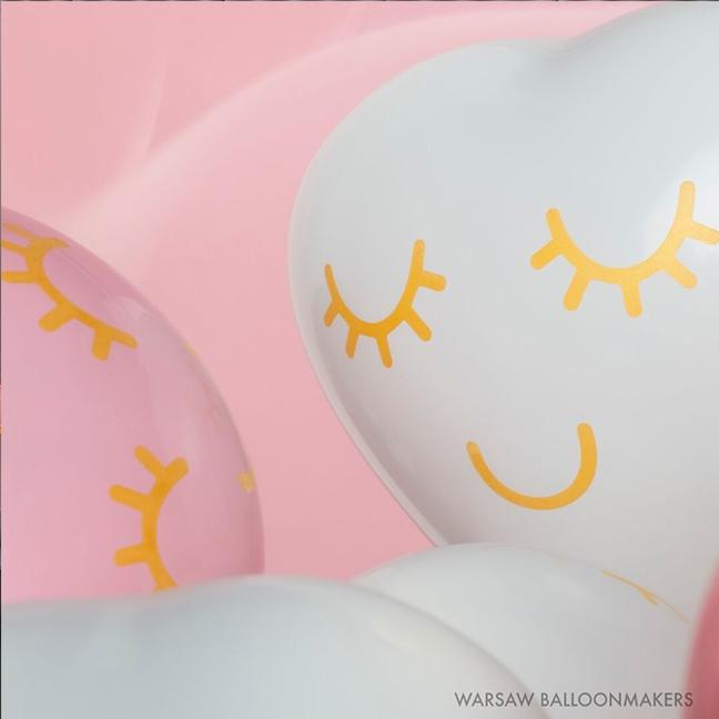 Przeźroczysty balon z serduszkami i helem, dodaj napis czarny - Warsaw balloonmakers