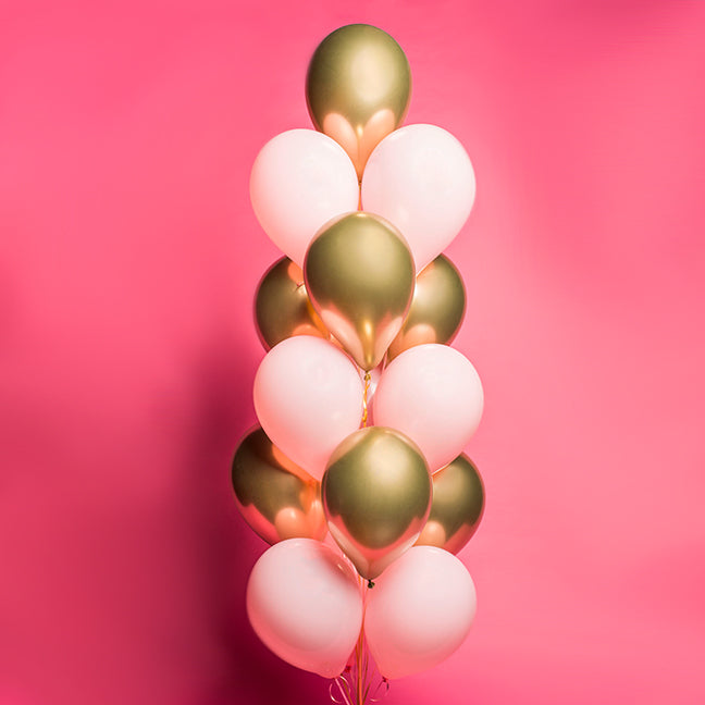 złoto różowy bukiet balonowy na 40 urodziny z helem i dostawą Warszawa