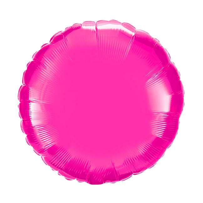 Balon foliowy z helem, różowy, 45cm - Okrągły