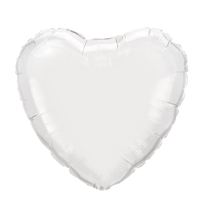 Balon foliowy z helem serce, PD, biały, 45cm - Warsaw balloonmakers