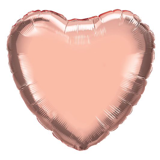 Balon foliowy z helem serce, PD, różowe złoto, 61cm, dodaj napis - Warsaw balloonmakers