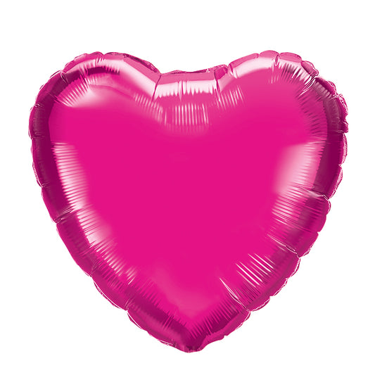 Balon foliowy z helem serce, PD, ciemny róż, 45cm - Warsaw balloonmakers