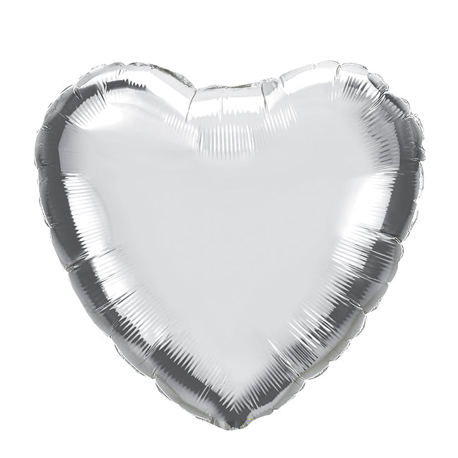 Balon foliowy z helem serce, PD, srebrny, 45cm - Warsaw balloonmakers