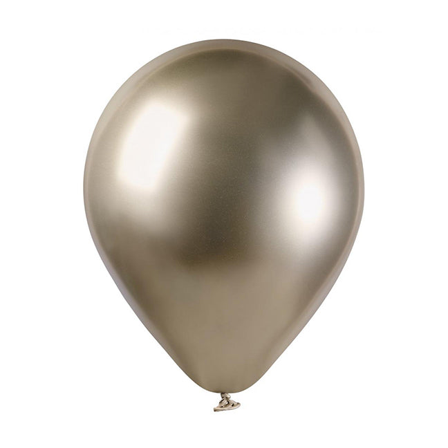 Balon lateksowy z helem, szampański, Gemar, 33cm - Shiny Prosecco, Chrom