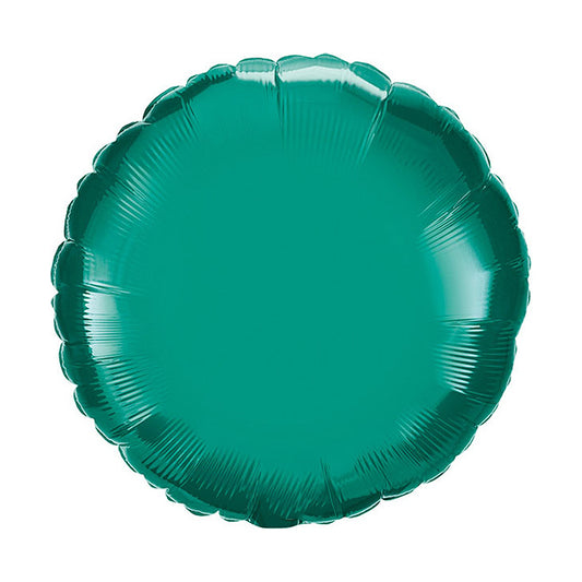 Balon foliowy z helem, zielony, 45cm - Okrągły