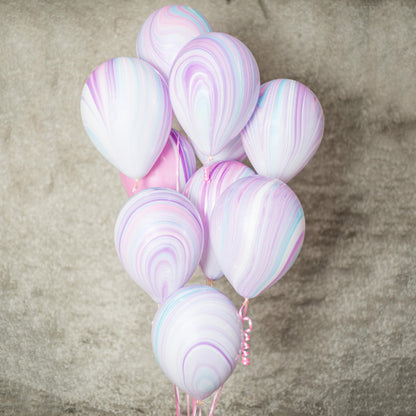 Balon lateksowy z helem, QL, pastel agat Fashion - Warsaw balloonmakers